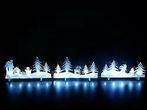 LED IJs silhouet  3 delig kersttafereel kleur WIT
