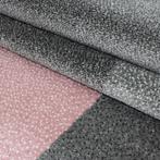 Modern Vloerkleed | Lucca | Blokken | Roze | 80x150 cm, Huis en Inrichting, Stoffering | Tapijten en Kleden, Verzenden, Nieuw