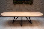 Tafel plat ovaal eikenhout  Flower poot  260x100, Nieuw