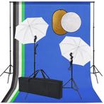 vidaXL Fotostudioset met lampen, paraplus, achtergrond en, Audio, Tv en Foto, Fotografie | Fotostudio en Toebehoren, Verzenden