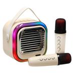 Retro Karaoke Set Met 2 Microfoons - Draagbare Bluetooth USB, Ophalen of Verzenden, Nieuw