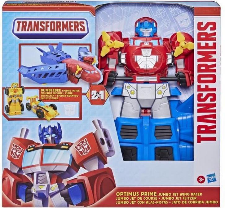 Transformers - Optimus Prime Jumbo Jet met hommel racen auto, Kinderen en Baby's, Speelgoed | Playmobil, Nieuw, Verzenden