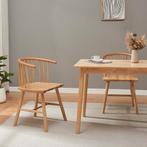 Eetkamerstoel Stami 79x53x47,5 cm set van 2 naturel [en.casa, Huis en Inrichting, Stoelen, Verzenden, Nieuw