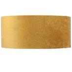 Stoffen lampenkap velvet | Oker Geel met Gouden binnenkant, Overige kleuren, 25 tot 50 cm, Rond, Nieuw
