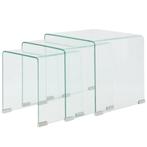 Gehard Glas Bijzettafel Set - Tweedekansje - Stijlvol & G..., Huis en Inrichting, Tafels | Bijzettafels, Minder dan 45 cm, Minder dan 55 cm