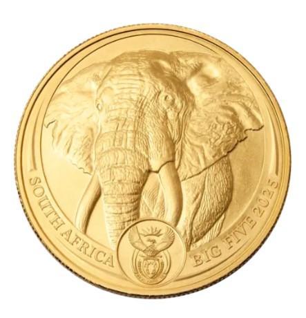 Gouden Big Five Elephant serie - 1 oz 2025, Postzegels en Munten, Munten | Afrika, Losse munt, Goud, Zuid-Afrika, Verzenden