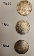 Brits Hongkong. 50 Cents 1891, 1893 und 1894 (Zonder, Postzegels en Munten, Munten | Europa | Niet-Euromunten