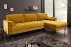 Elegante hoekbank COSY VELVET 260cm mosterdgeel fluwelen, Huis en Inrichting, Banken | Complete zithoeken, Ophalen of Verzenden