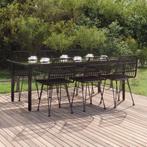 vidaXL 7-delige Tuinset poly rattan zwart, Tuin en Terras, 6 zitplaatsen, Nieuw, Tuinset, Verzenden