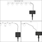 Solar lichtslinger Bubble met 50 warm witte led lampen, Zonne-energie, Kunststof, Verzenden, Minder dan 50 watt