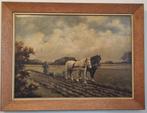 Huib Cozijn (1942-2020) - Boer met twee trekpaarden, Antiek en Kunst