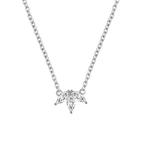 925 zilveren crown ketting met 3 zirkonias, Sieraden, Tassen en Uiterlijk, Kettinghangers, Verzenden, Nieuw, Zilver