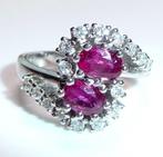 Ring - 14 karaat Witgoud - 1.60ct. tw. Robijn - Diamant, Sieraden, Tassen en Uiterlijk, Ringen, Nieuw