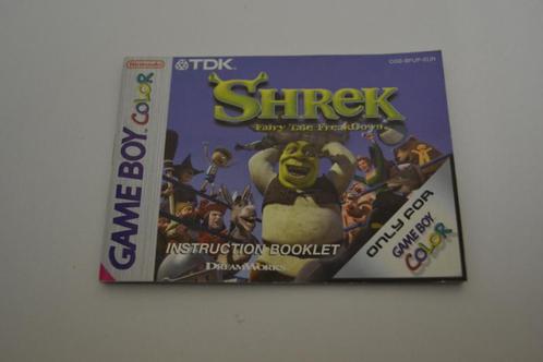 Shrek Fairy Tale Freakdown (GBC EUR MANUAL), Spelcomputers en Games, Spelcomputers | Nintendo Portables | Accessoires, Zo goed als nieuw