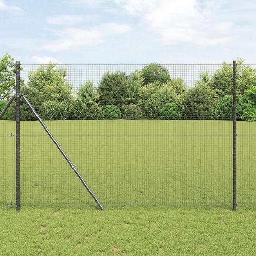 vidaXL Gelaste Draadhek met 13 Palen Grijs 1.4x50 m Staal, Tuin en Terras, Schuttingen, Nieuw, Verzenden