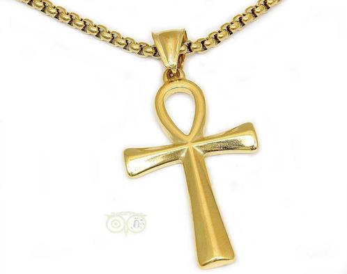 Ankh - Goudkleurig  4,3 cm - Snake, Sieraden, Tassen en Uiterlijk, Kettinghangers, Nieuw, Verzenden