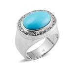 18 karaat Goud, Witgoud - Ring - 4.50 ct Turquoise -, Sieraden, Tassen en Uiterlijk