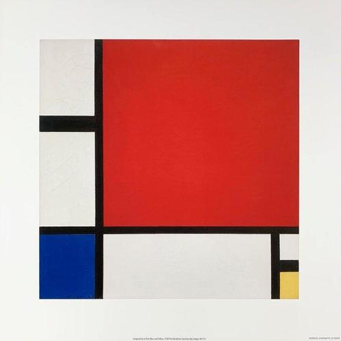 Piet Mondrian - Composition in Red, Blue and Yellow, 1930 -, Antiek en Kunst, Kunst | Tekeningen en Foto's