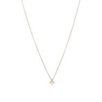 Geelgouden solitair collier met diamant 14 krt, Met hanger, Verzenden, Wit, Zo goed als nieuw