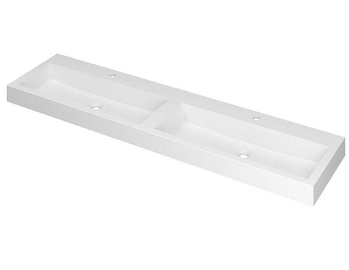 MOMENTO Wastafel met dubbele wasbak in polystone of quartz |, Huis en Inrichting, Badkamer | Badkamermeubels, Wastafelkast, Nieuw