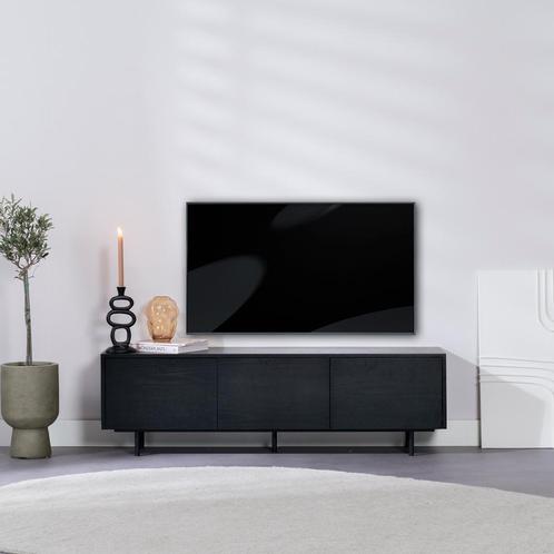 40% Korting: Tv-meubel Thomas zwart eiken 150 cm, Huis en Inrichting, Kasten | Televisiemeubels, Zo goed als nieuw, Ophalen