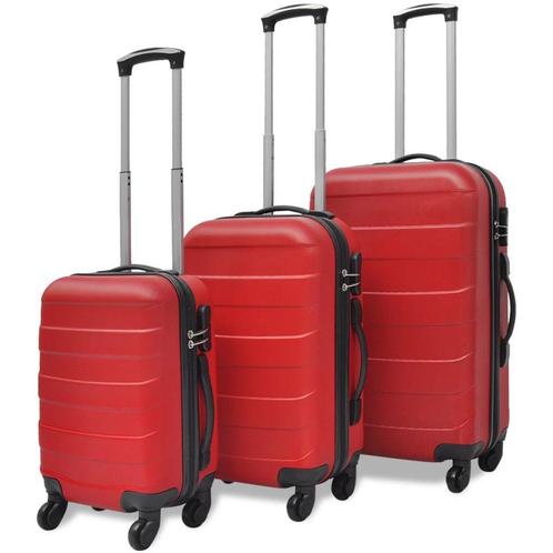 Harde kofferset 3-delig rood (Koffers Tassen, Voor in Huis), Motoren, Accessoires | Koffers en Tassen, Nieuw, Verzenden