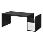 Salontafel Bollnas met opbergvak 90x45x35 cm zwart en wit, Verzenden, Nieuw
