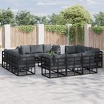 vidaXL Tuin Sofa Set met kussen met kussen 13 pcs Zwart 70 x, Verzenden, Nieuw, Aluminium