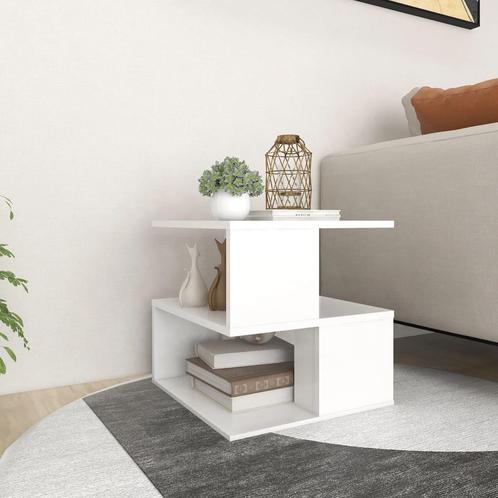 vidaXL Bijzettafel 40x40x40 cm bewerkt hout wit, Huis en Inrichting, Tafels | Bijzettafels, Nieuw, Verzenden