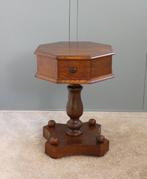 Bijzettafel - Vintage Plantentafel met lade - Eikenhout -