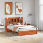 vidaXL Boekenkast Bedframe met hoofdeinde Waskleur Bruin 200, Huis en Inrichting, Verzenden, Nieuw, Bruin, Hout