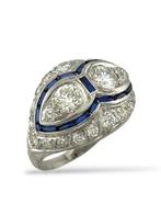 Ring Platina, Platina Art Deco-ring met grote diamanten en, Sieraden, Tassen en Uiterlijk, Ringen, Nieuw