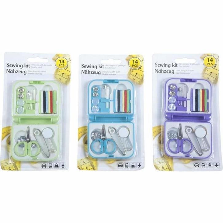 Merkloos Compacte naaiset - 14-delig - afsluitbaar - asso..., Hobby en Vrije tijd, Schilderen, Nieuw, Ophalen of Verzenden