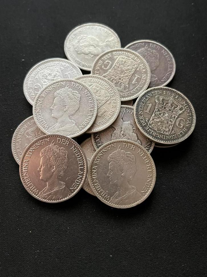 Nederlandse zilveren Gulden Wilhelmina Hermelijnen mantel, Postzegels en Munten, Munten | Nederland, Losse munt, Koningin Wilhelmina