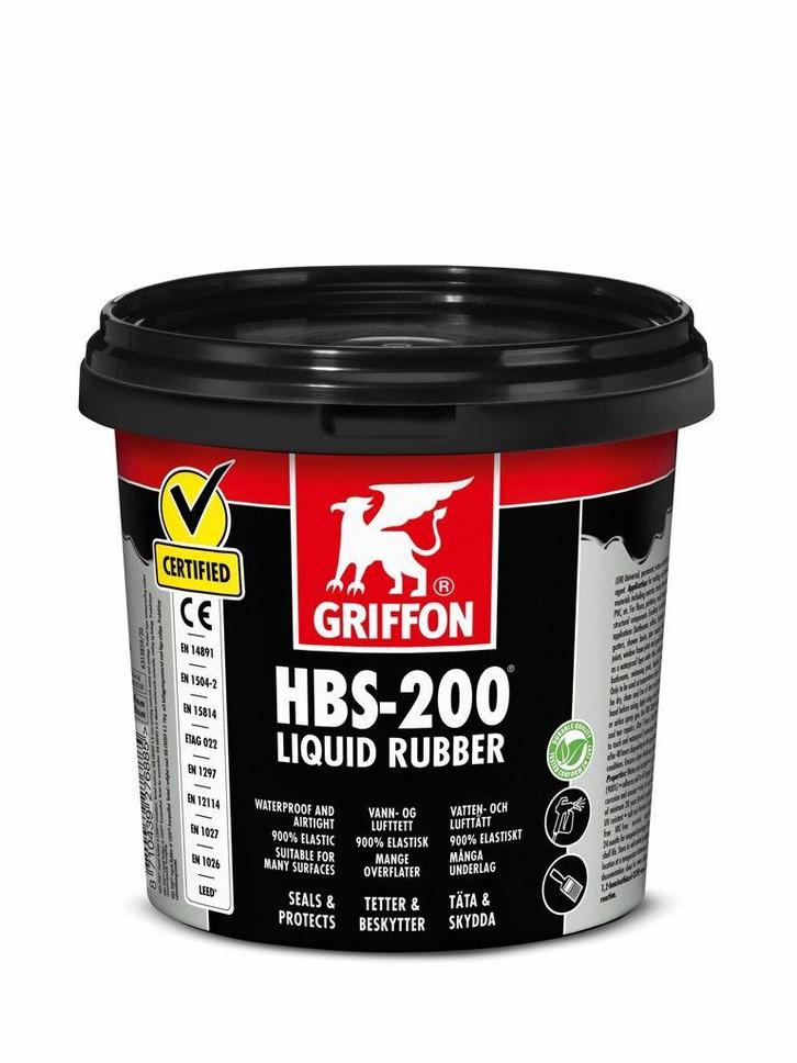 Griffon HBS-200 Liquid Rubber 1L, Doe-het-zelf en Verbouw, Isolatie en Afdichting, Ophalen of Verzenden