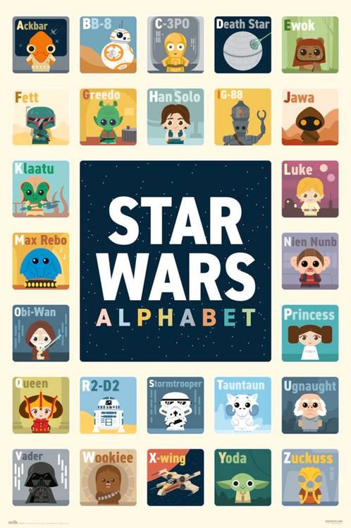 Poster Star Wars Alphabet 61x91,5cm, Verzamelen, Posters, Nieuw, A1 t/m A3, Verzenden