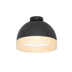 Oosterse plafondlamp zwart met rotan 30 cm - Magna Rotan, Huis en Inrichting, Lampen | Plafondlampen, Nieuw, Overige materialen