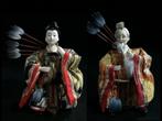 Set of 2 / Japanese Vintage HINA Doll Statue Samurai Man /