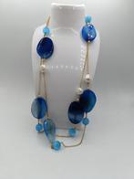 Onyx - Zilver, Agata mos en natuurlijke parels - Ketting met, Verzamelen, Mineralen en Fossielen