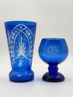 Vaas (2) - Kristal - Met de hand gesneden Bohemian