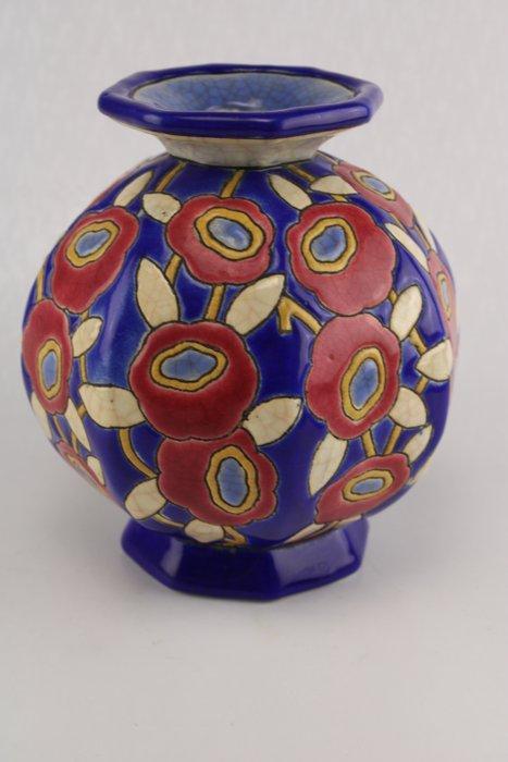 Émaux de Longwy - Vaas - Keramiek - Gestileerde bloemen, Antiek en Kunst, Antiek | Glas en Kristal