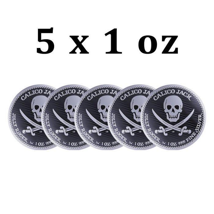 Niue. 2 Dollars 5 x 2022 1oz $2 NZD Niue Calico Jack - Jolly, Postzegels en Munten, Edelmetalen en Baren