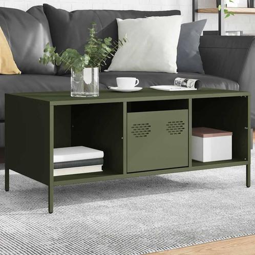 vidaXL Salontafel 101,5x50x43,5 cm koudgewalst staal, Huis en Inrichting, Tafels | Salontafels, 100 tot 150 cm, Nieuw, Metaal