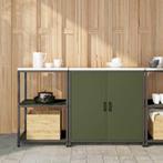 vidaXL Keukenopslag set met plank 2 pcs Olijf Groen 150 x 50, Verzenden, Nieuw
