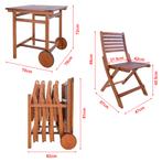 Tuinset Ancarano 5-delig tuintafel met 4 tuinstoelen houtkle, Tuin en Terras, Tuinsets en Loungesets, Verzenden, Nieuw