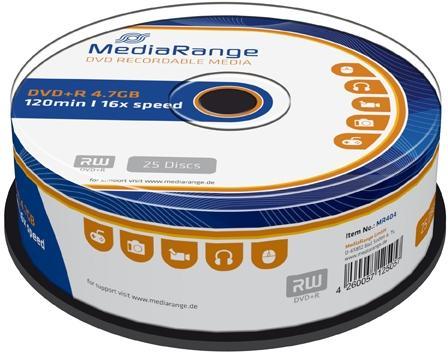 MediaRange | DVD+R | 4.7 GB | 25 Stuks, Computers en Software, Beschrijfbare discs, Nieuw, Verzenden