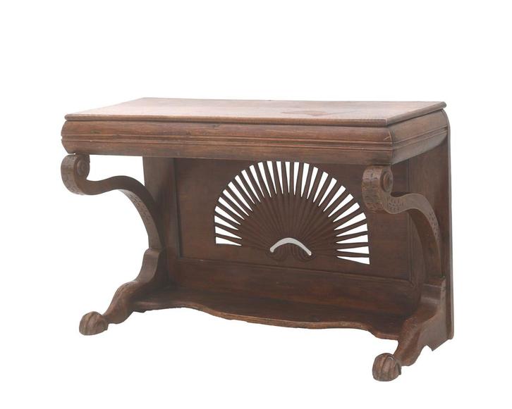 Een tropisch hardhouten wandtafel Indonesië, 19e eeuw, Huis en Inrichting, Tafels | Eettafels, Gebruikt