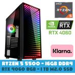 NIEUW: Ryzen 5 5500 – RTX 4060 8GB – 16GB DDR4 – 1TB M.0 SSD, Nieuw, 16 GB, Met videokaart, 1TB