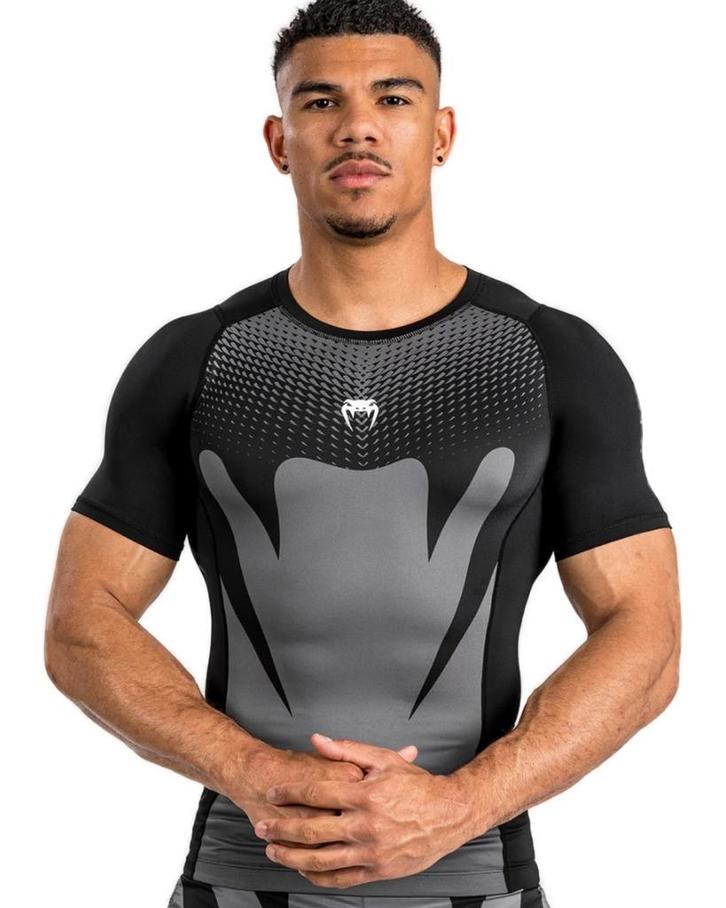 Venum Attack Rash Guard Compressie T-Shirt Zwart Grijs, Kleding | Heren, Sportkleding, Zwart, Maat 46 (S) of kleiner, Nieuw, Vechtsport
