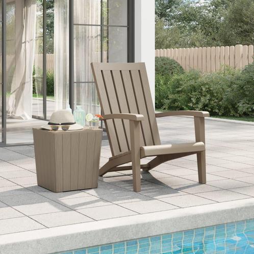 vidaXL Tuinstoel Adirondack polypropeen lichtbruin, Tuin en Terras, Tuinstoelen, Nieuw, Kunststof, Verzenden